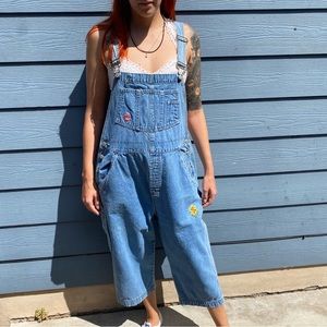 Vintage Y2K Denim Floral Overalls